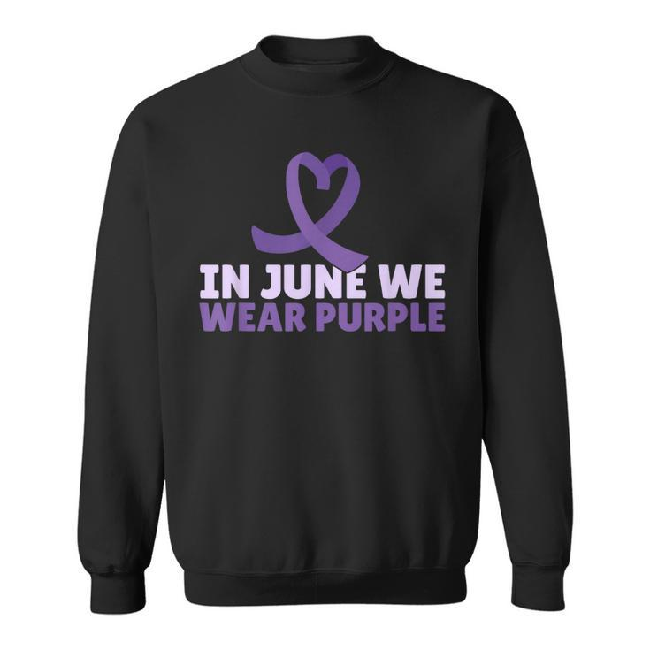 In June Wear Purple Ribbon Alzheimers Awareness  Sweatshirt