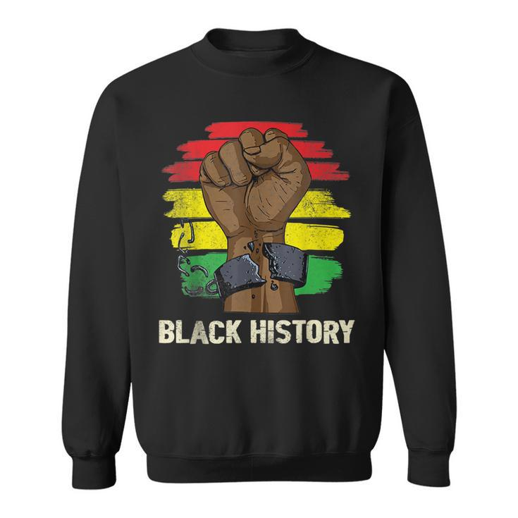 Inspiring Black Leaders Power Fist Hand Black History Month V2 Men Women Sweatshirt Graphic Print Unisex