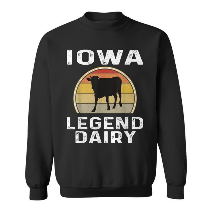 Iowa Dairy Farmer Legend Dairy Cow Cattle Lustiger Retro-Sonnenuntergang Sweatshirt
