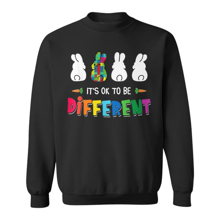 Its Ok To Be Different Bunny Rabbit Autism Awareness Outfit  Sweatshirt