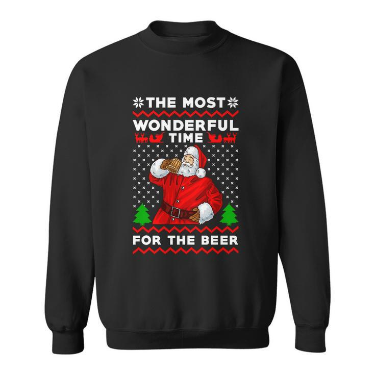 Its The Most Wonderful Time For A Beer Ugly Christmas Sweater Sweatshirt