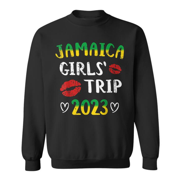 Jamaica 2023 Girls Trip With Jamaican Flag And Kiss  Sweatshirt