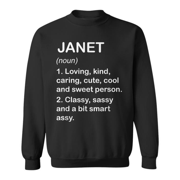 Janet Definition Personalized Custom Name Loving Kind Sweatshirt