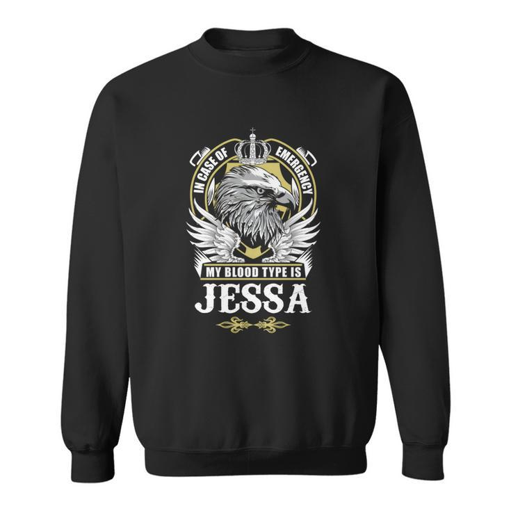 Jessa Name- In Case Of Emergency My Blood Sweatshirt