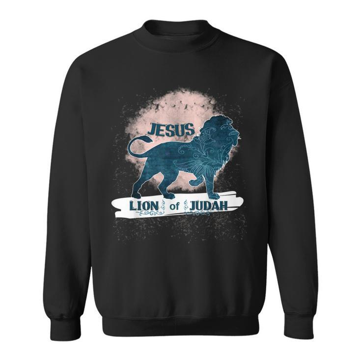 Jesus Lion Of Judah Christian Graphic -Positive Vibe Now  Sweatshirt