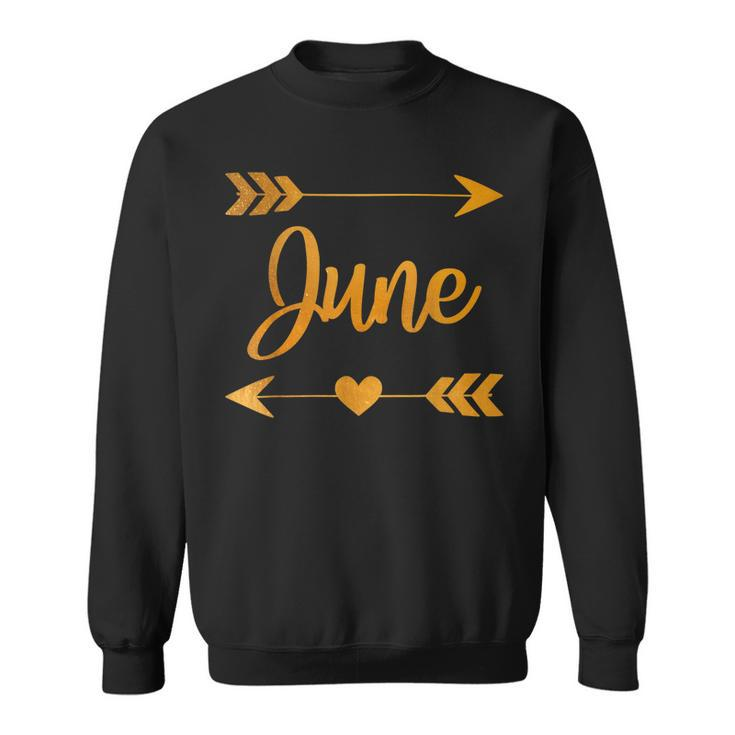 June Personalized Name Funny Birthday Custom Mom Gift Idea Men Women Sweatshirt Graphic Print Unisex