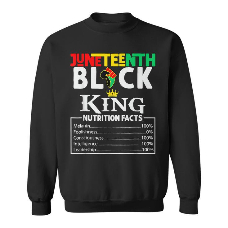 Junenth Men Black King Nutritional Facts Freedom Day  Sweatshirt