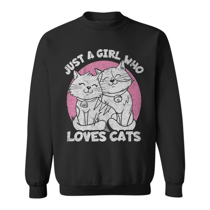 Just A Girl Who Loves Cats Cute Cat  For Women Girls  Sweatshirt