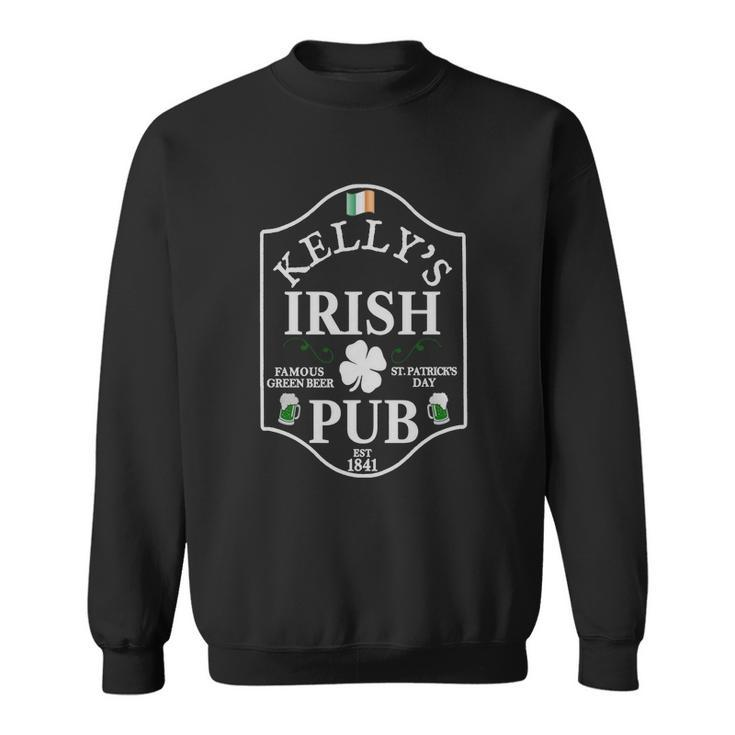 Kellys Irish Pub St Patricks Day Shirt Personalized T Shirt Men Women Sweatshirt Graphic Print Unisex