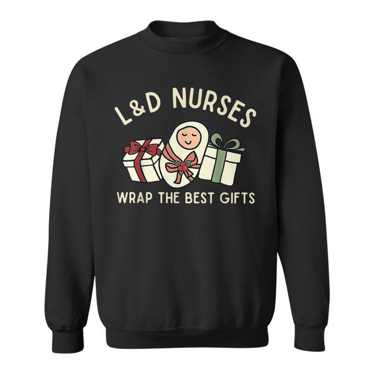 Labor And Delivery Nurse Christmas Matching Midwife Xmas  Men Women Sweatshirt Graphic Print Unisex
