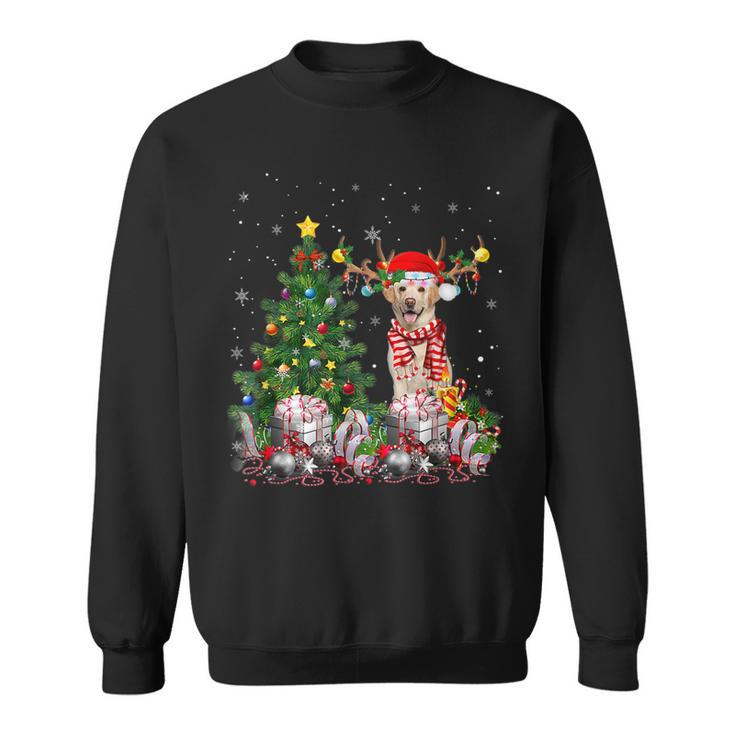 Labrador Retriever Dog Lover Matching Santa Christmas Tree  Men Women Sweatshirt Graphic Print Unisex