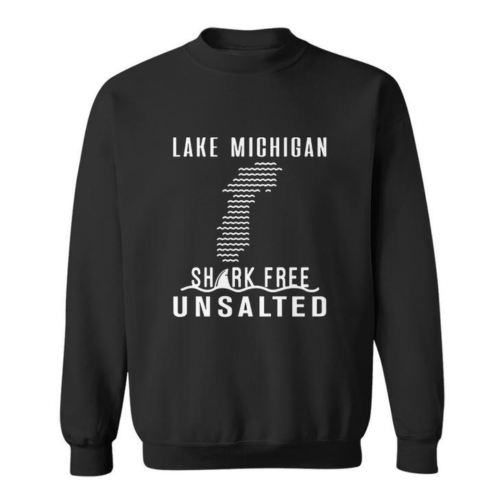 Lake Michigan Unsalted Shark Free V2 Men Women Sweatshirt Graphic Print Unisex