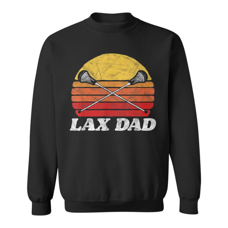 Lax Dad Vintage X Crossed Lacrosse Sticks 80S Sunset Retro  Sweatshirt