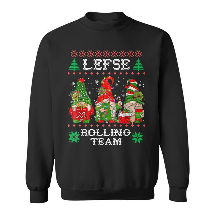 Lefse Rolling Team Gnome Baking Tomte Matching Christmas  Men Women Sweatshirt Graphic Print Unisex