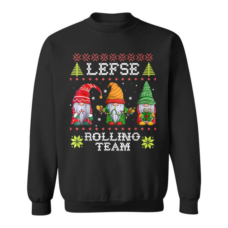 Lefse Rolling Team Gnome Baking Tomte Matching Christmas  V2 Men Women Sweatshirt Graphic Print Unisex
