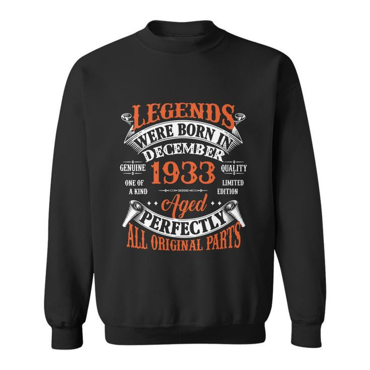 Legend 1933 Vintage 90Th Birthday Born In December 1933 Sweatshirt