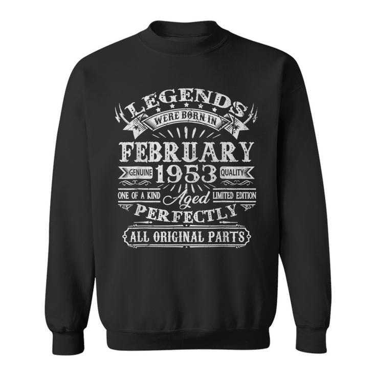 Legenden Februar 1953 Geburtstag, 70 Jahre Jubiläum Mann Sweatshirt