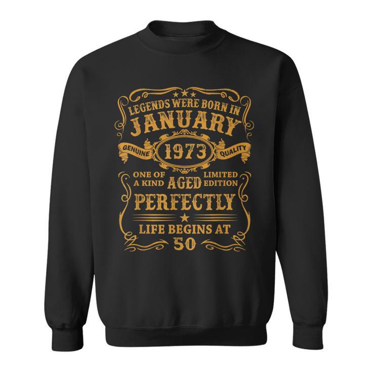 Legenden Januar 1973 Sweatshirt, 50. Geburtstag Mann V10