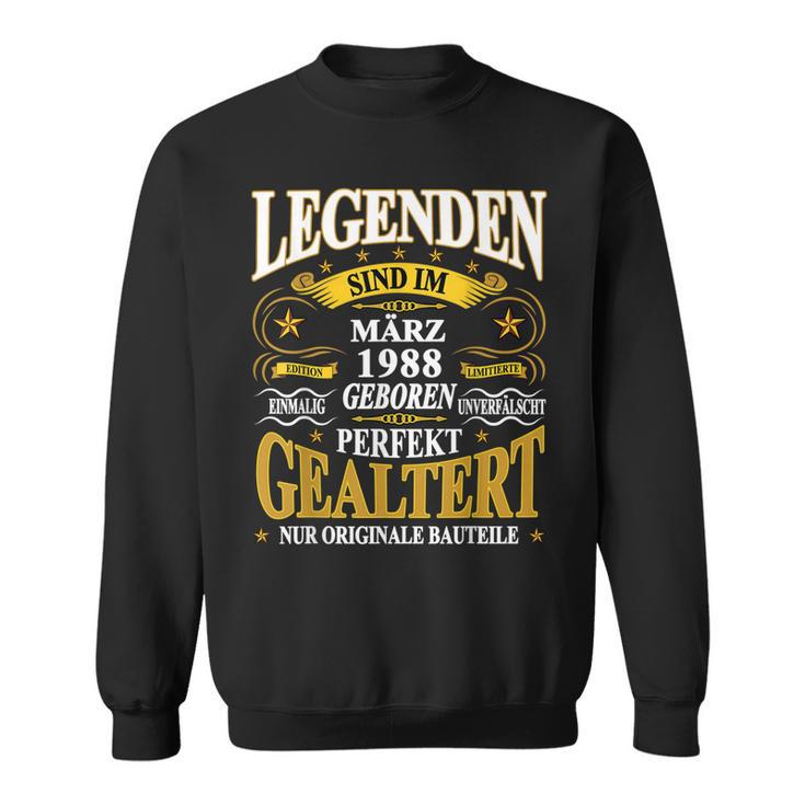 Legenden Sind Im März 1988 Geboren 35 Geburtstag Lustig V2 Sweatshirt