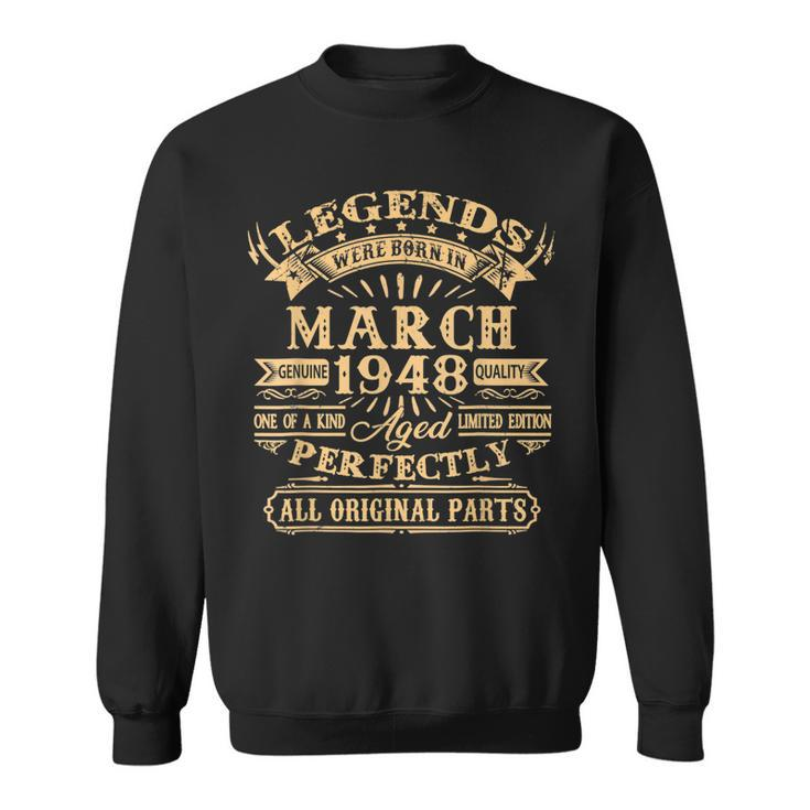 Legenden Wurden Im März 1948 Geschenk 75 Geburtstag Mann V7 Sweatshirt