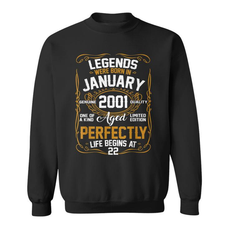 Legends January 2001 Gift 22 Year Old 22Nd Birthday Gifts Sweatshirt