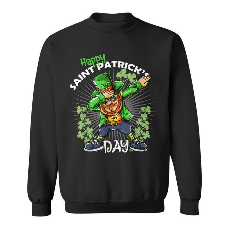 Leprechaun Dabbing Happy Saint Patricks Day Shamrock Lucky  Sweatshirt