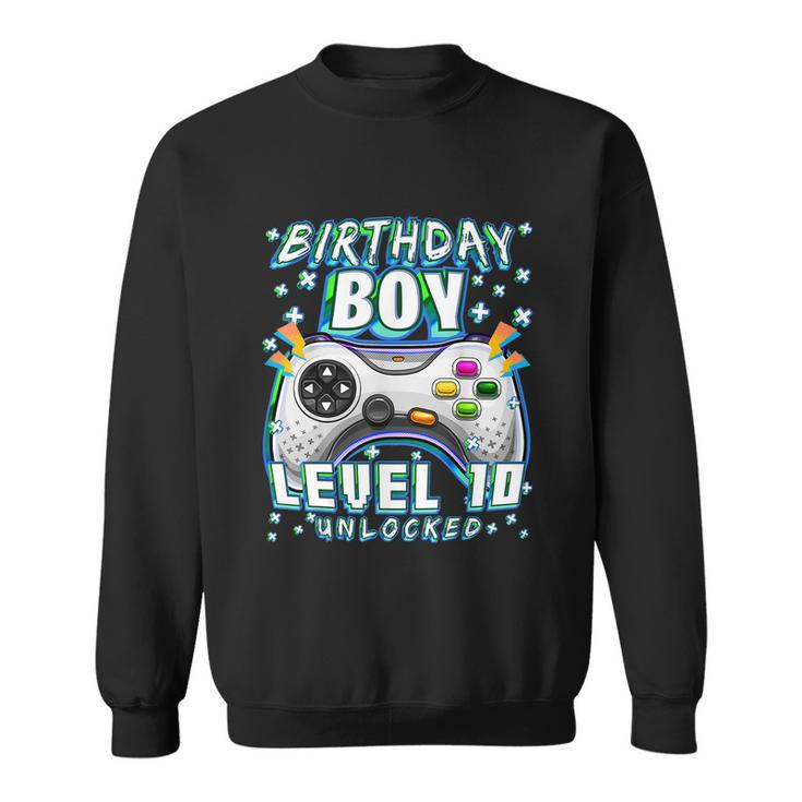Level 10 Unlocked Video Game 10Th Birthday Gamer Boys Tshirt Sweatshirt