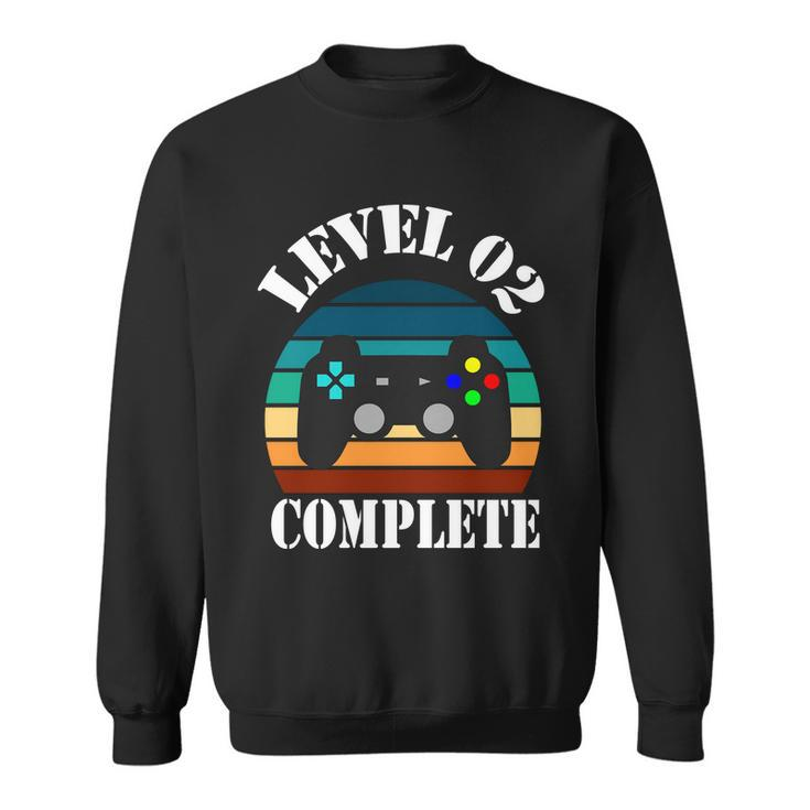 Level 2 Complete 2Nd Wedding Anniversary Video Gamer Sweatshirt