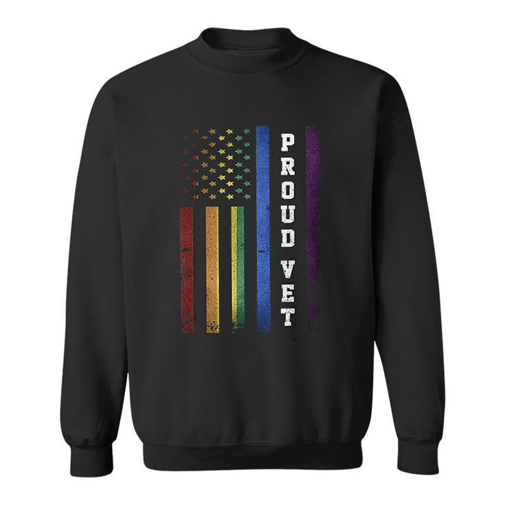 Lgbt Military Soldier Pride Proud Veteran Rainbow Usa Flag Men Women Sweatshirt Graphic Print Unisex