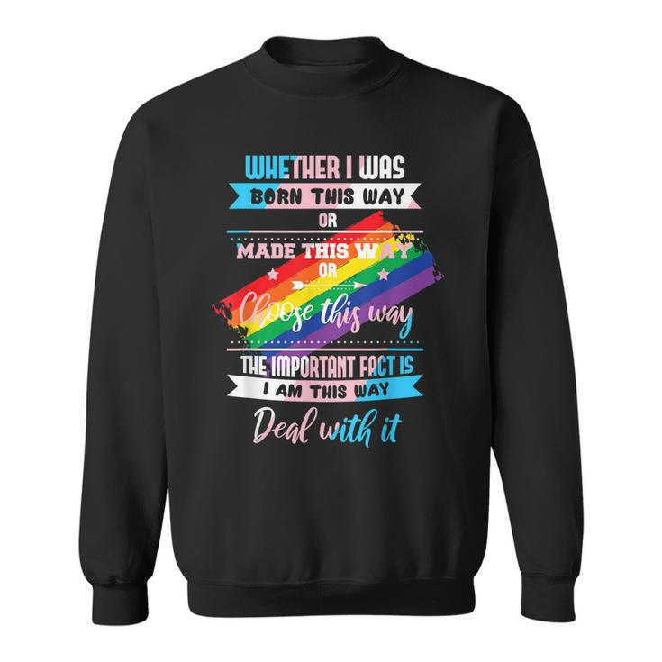 Lgbtq Born This Way Transgender  Sweatshirt