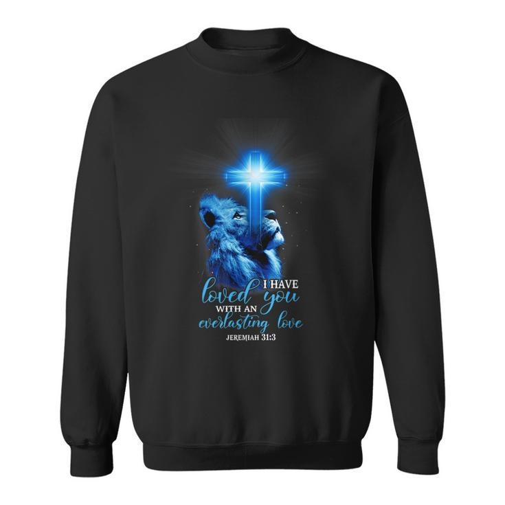 Lion Cross Christian Saying Religious Quote  V2 Sweatshirt