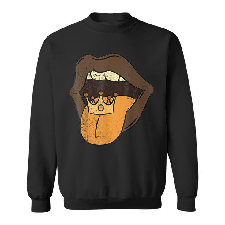 Lips With Tongue Out Black History Month Afro Frican Pride  Sweatshirt