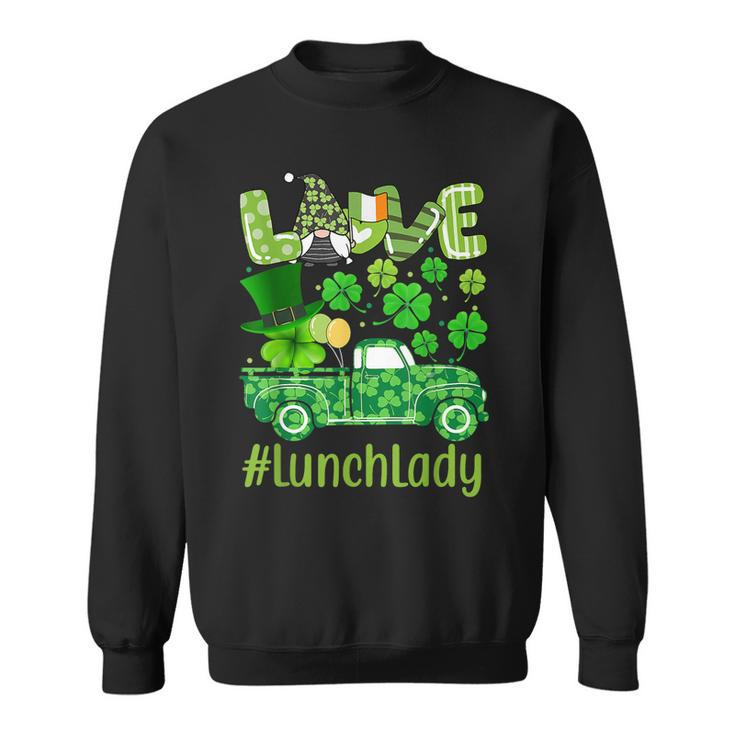 Love Lunch Lady Gnome Shamrock Saint Patricks Day  Sweatshirt