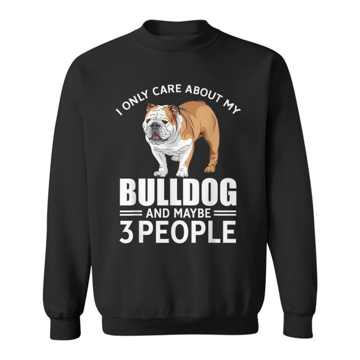 Lovely Dogs I Only Care Bulldog And Maybe 3 People Sweatshirt