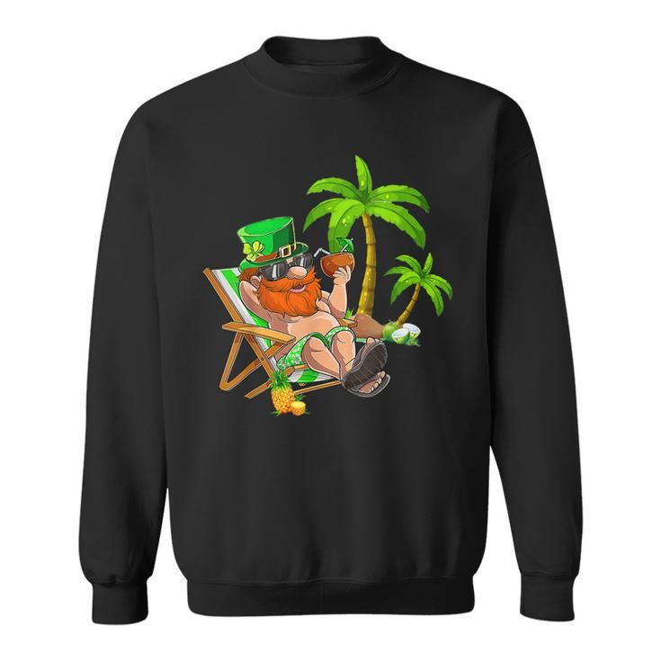 Lucky Irish Leprechaun Hawaiian Surfing St Patrick Day Retro  Sweatshirt