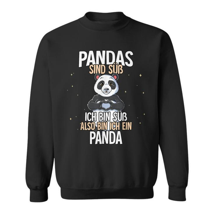 Lustiges Panda Sweatshirt: Pandas sind süß - Ich bin ein Panda - Schwarz