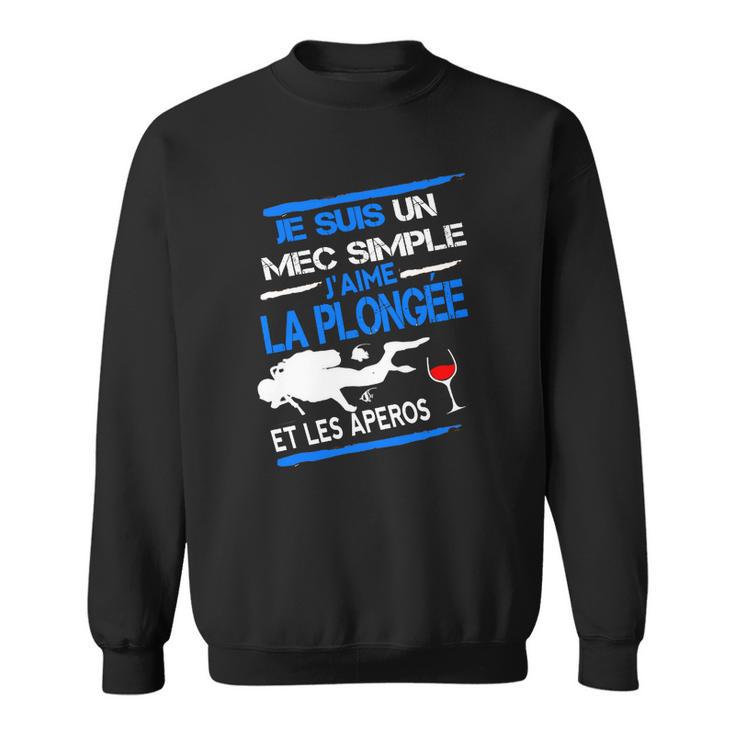 Lustiges Taucher Sweatshirt Je suis un mec simple für Herren