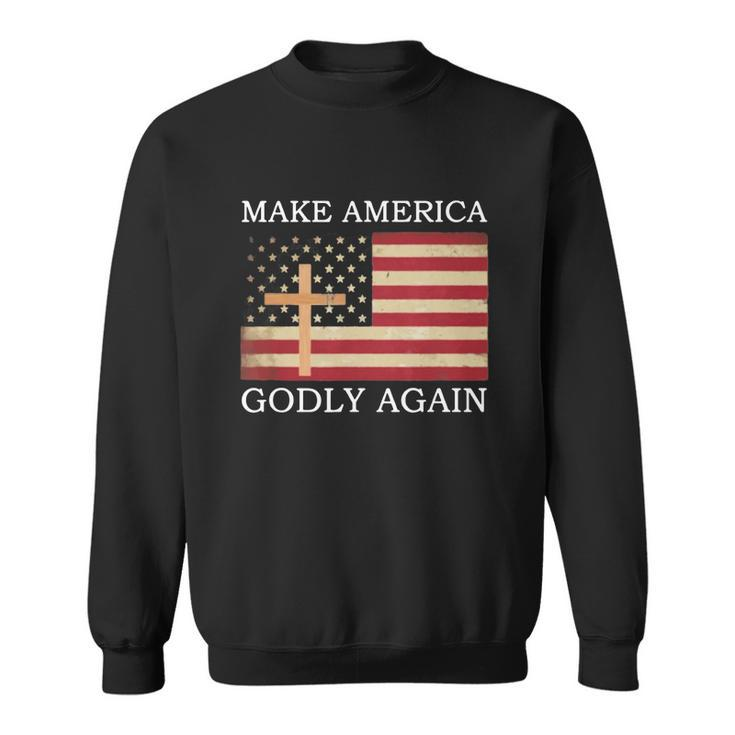 Make America Godly Again American Flag V2 Men Women Sweatshirt Graphic Print Unisex