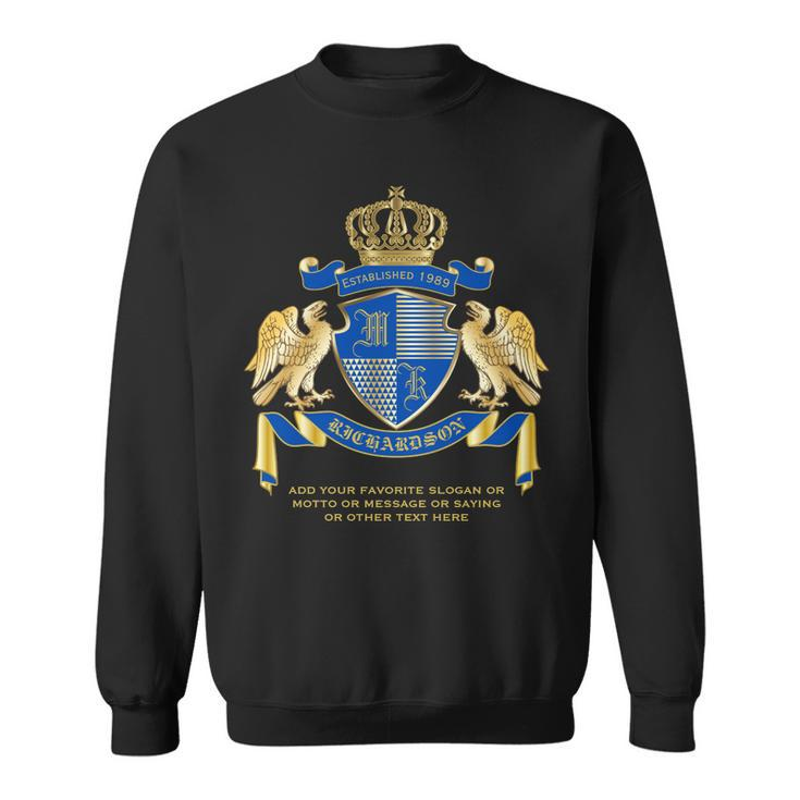 Make Your Own Coat Of Arms Blue Gold Eagle Emblem  Sweatshirt