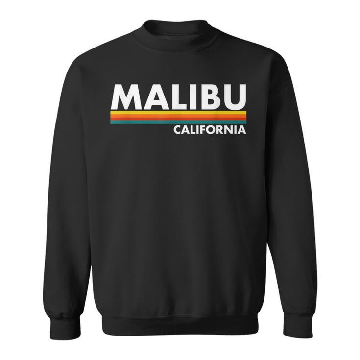 Malibu - California - Retro Stripes - Classic  Sweatshirt
