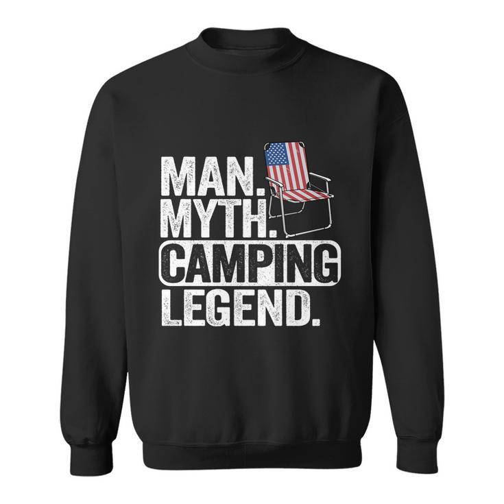 Man Myth Camping Legend Us American Flag Chair Camping Dad Gift Sweatshirt