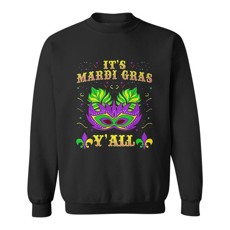 Mardi Gras Costume Yall Mardi Gras Party Mask Costume Men Women Sweatshirt Graphic Print Unisex