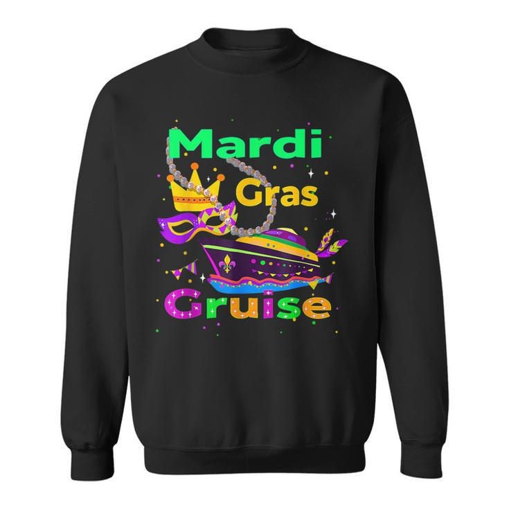 Mardi Gras Cruise Cruising Mask Design 2023 Matching Family  V2 Sweatshirt