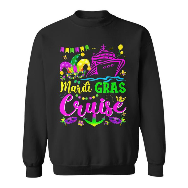Mardi Gras Cruise Cruising Mask Funny Mardi Gras Cruise Ship  Sweatshirt
