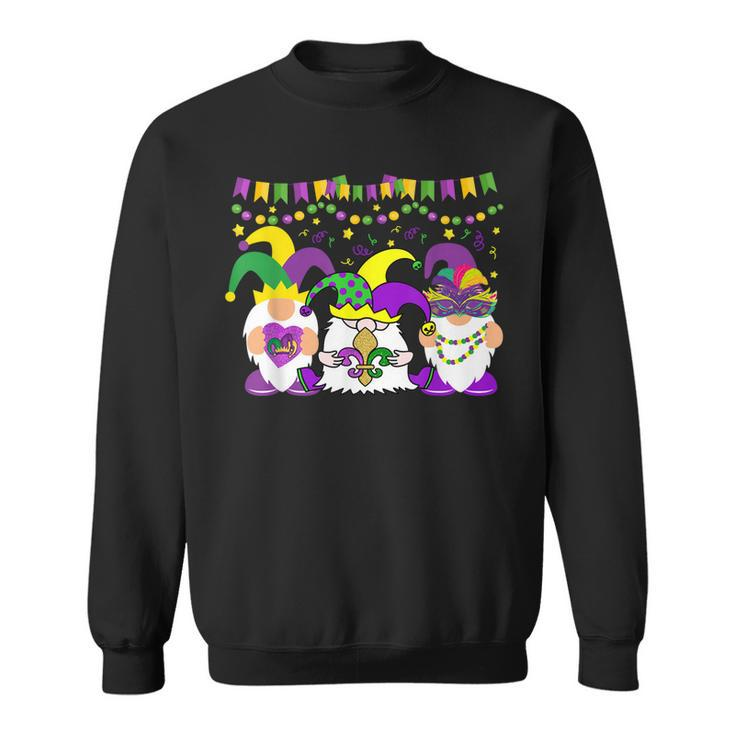 Mardi Gras Gnome Holding Mask Love Mardi Gras Costume Outfit  Sweatshirt