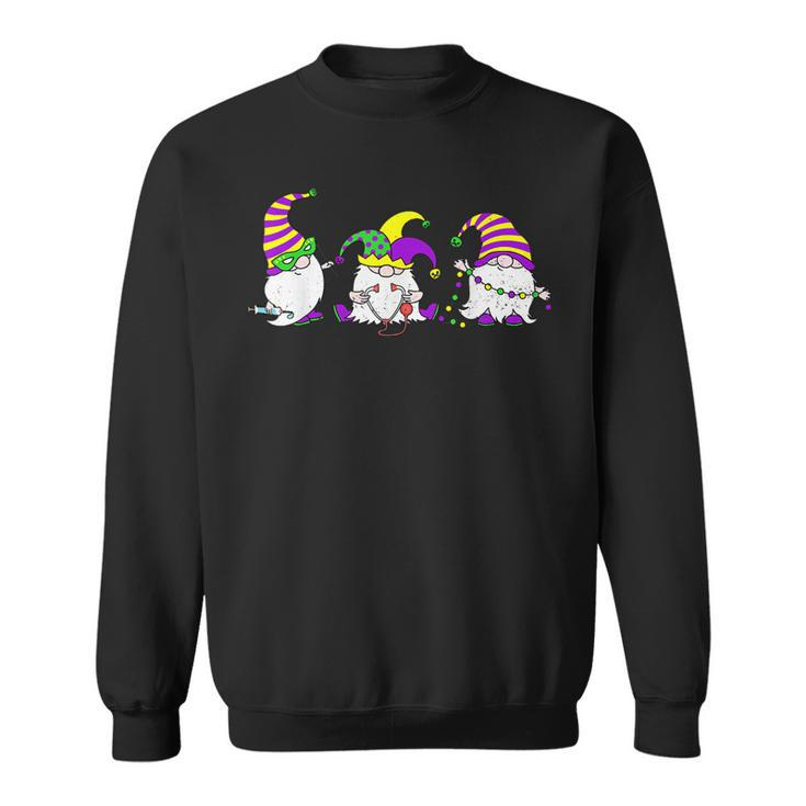 Mardi Gras Gnomes Holding Mask Love Mardi Gras Gnome 2023  Sweatshirt