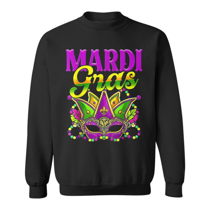 Mardi Gras Mask Beads Funny Party Unique New Orleans Parade  V3 Sweatshirt