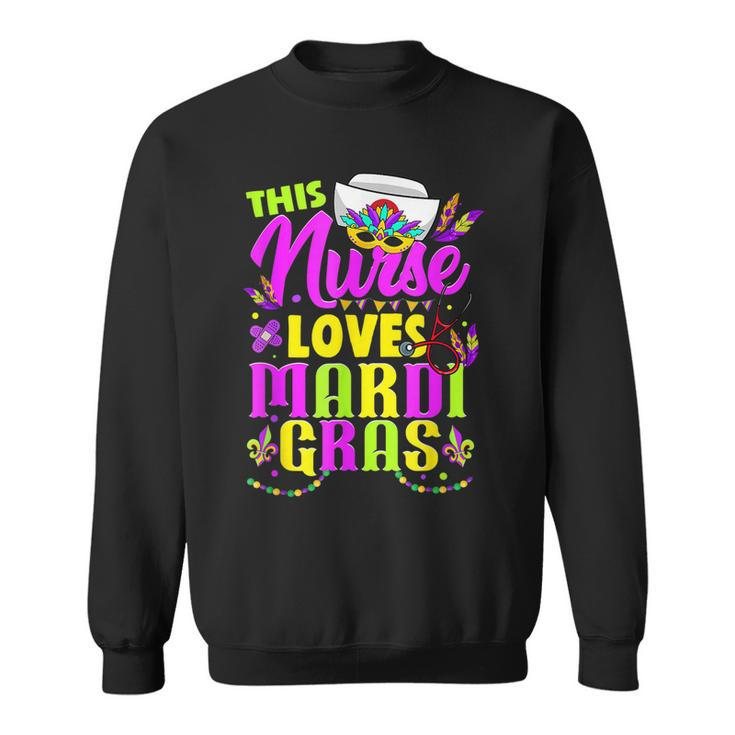 Mardi Gras Nurse This Nurse Loves Mardi Gras  Sweatshirt