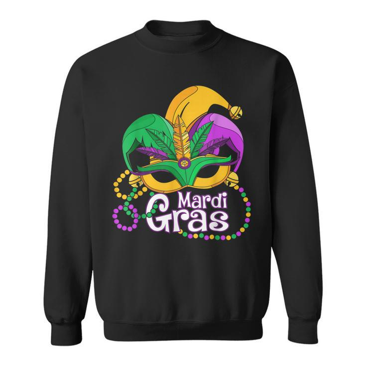 Mardi Gras T  Mardi Gras 2023 Beads Mask Feathers  V2 Sweatshirt - Thegiftio