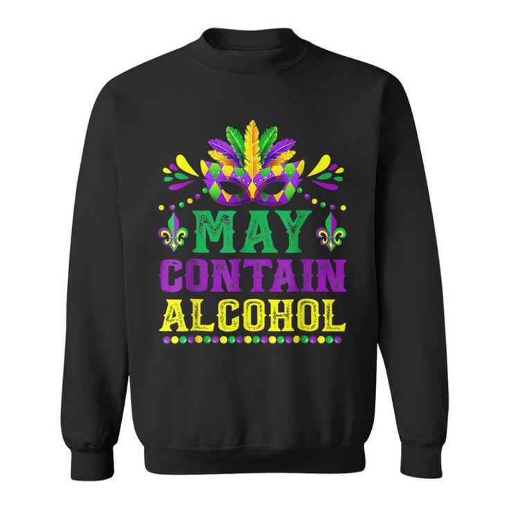 Mask May Contains Alcohol Mardi Gras Funny Outfits  Sweatshirt